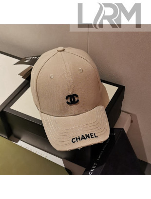 Chanel Canvas Baseball Hat Beige 2022 040199