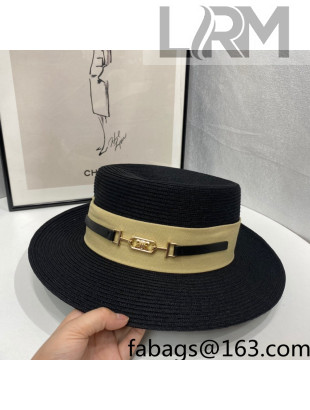 Celine Straw Wide Brim Hat Black 2022 0401142