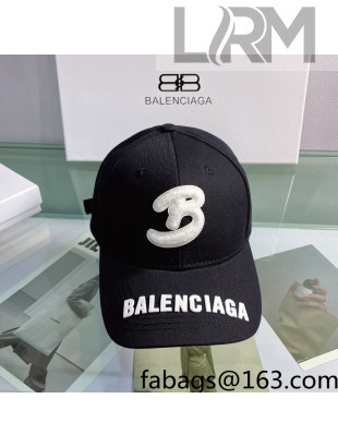 Balenciaga Canvas Baseball Hat Black 2022 0401162