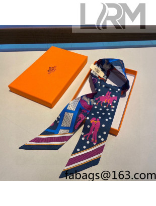 Hermes Silk Bandeau Scarf Blue 2022 12