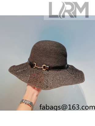 Gucci Straw Wide Brim Straw Hat Khaki 2022 68