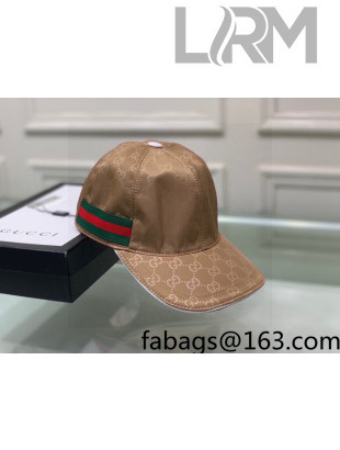 Gucci Web Baseball Hat Brown 2022 031071