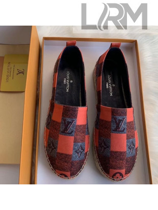 Louis Vuitton Damier Monogram Denim  Espadrilles Red 2020  