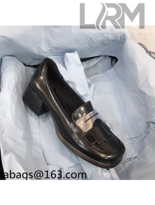 Prada Brush Leather Pumps Black/Silver 2021 112395