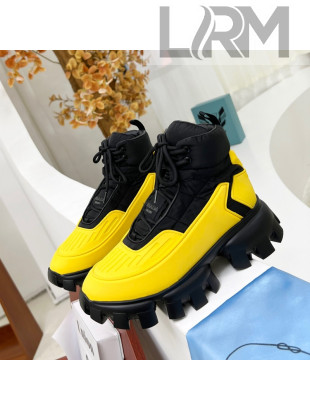 Prada Cloudbust Thunder Sequin Sneakers/Ankle Boots Yellow/Black 2021 24