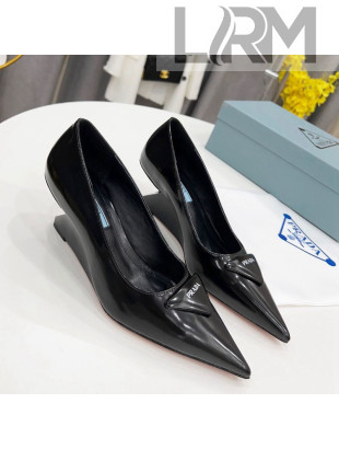 Prada Brush Leather Pumps 6.5cm Black 2022 21