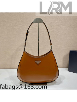 Prada Cleo Brushed Leather Shoulder Bag 1BC156 Cinnamon Brown 2022