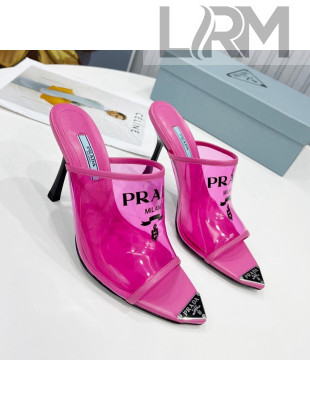 Prada TPU Rubber High Heel Mules 10cm Pink 2022