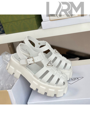 Prada Foam Rubber Flatform Sandals 5.5cm White 2022 032625