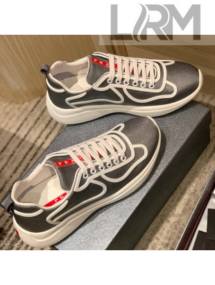 Prada Men's America's Cup Fabric Sneakers Grey 2022  