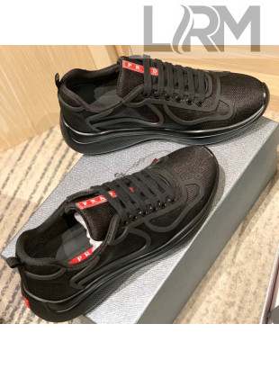 Prada Men's America's Cup Fabric Sneakers Black 2022 