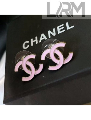 Chanel CC Stud Earrings Pink 2022 040205