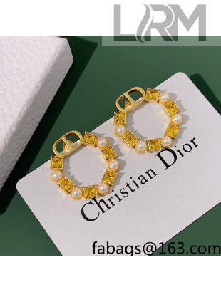 Dior CD Hoop Earrings Gold 2022 040230