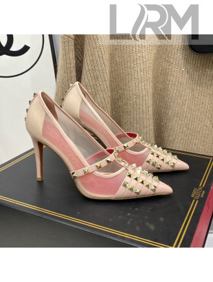 Valentino Rockstud Alcove Calfskin Pumps 9.5cm Pink 2021