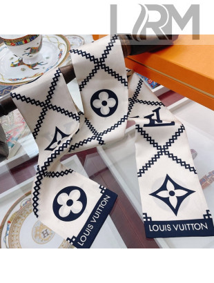 Louis Vuitton Croisillon Silk Bandeau Scarf 8x120cm White 2022