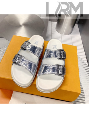 Louis Vuitton Men's LV Trainer Flat Slide Sandals Silver 2022 030774