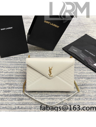 Saint Laurent Gaby Chain bag in Vintage Lambskin 668864 White/Gold 2022