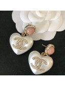 Chanel Pearl Heart Earrings 2021 082578