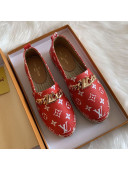 Louis Vuitton Monogram Logo Chain Espadrilles Red 2020