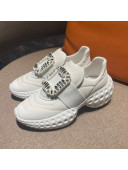 Roger Vivier Fabric Sneakers White/Crystal 2021 111873