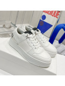 Jimmy Choo Lycra White Calfskin and Canvas Sneakers White 2021 11667