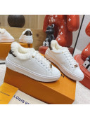 Louis Vuitton Time Out Leather Shearling Sneakers White 2021 1117108