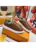 Louis Vuitton Time Out Suede Shearling Sneakers Brown 2021 1117109