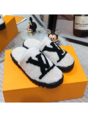 Louis Vuitton Shearling Flat Mules White 2021 111757