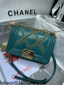 Chanel Chain Quilted Leather Small Boy Flap Bag A67085 Green 2021 