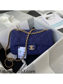 Chanel Sequins Tweed Medium Flap Bag AS2820 Navy Blue 2021 