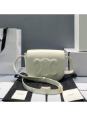 Celine Folco Cuir Triomphe Mini Bag in Smooth Calfskin White 2021 198263