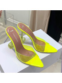 Amina Muaddi TPU Pointed Slide Sandals 9.5cm Yellow 2021 67