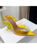 Amina Muaddi TPU Slingback Pumps with Crystal Butterfly 9.5cm Yellow 2021 36