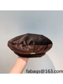 Dior Corduroy Beret Hat Brown 2021 122157