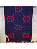 Gucci Maxi-GG Wool Scarf 35x190cm Red/Navy Blue 2021 10