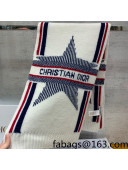 Dior Wool Cashmere Star Scarf 30x200cm White 2021 19