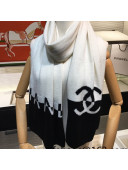 Chanel Knit Cashmere Scarf 50x190cm White/Black 2021 28