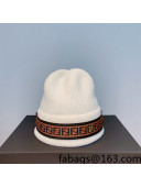 Fendi Logo Knit Hat White 2021 57