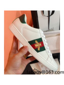 Gucci Ace Sneakers with Embroidered Bee and Web White 2022 38