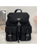  Prada Nylon Backpack Bag Black/Silver 2023 BZ2811