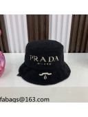 Prada Terry Logo Bucket Hat Black 2021