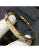 Cartier Yellow Gold Nologo Love Bracelet with Paved Diamonds, Classic 05