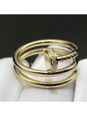 Cartier Yellow Gold Nologo Juste un Clou Ring with Diamonds 10