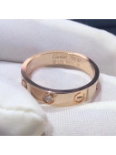 Cartier Pink Gold Nologo Love Ring with Diamond,Small Model 02