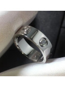 Cartier White Gold Nologo Love Ring with 3 Diamonds,Classic 06