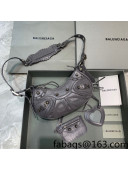 Balenciaga Le Cagole Lambskin XS Shoulder Bag Dark Grey/Aged Silver 2021