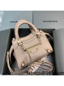 Balenciaga Neo Classic Mini Bag in Shiny Crocodile Embossed Leather Nude/Gold 2021 638512