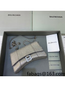 Balenciaga Hourglass Chain Wallet in Grey Glitter 2021