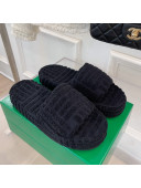 Bottega Veneta Resort Sponge Towel Slides Sandals Black 2022 032175