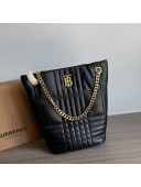 Burberry Small Quilted Lambskin Lola Bucket Bag Black 2022 804623